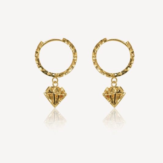 916 Gold Diamond Dazzle Earrings