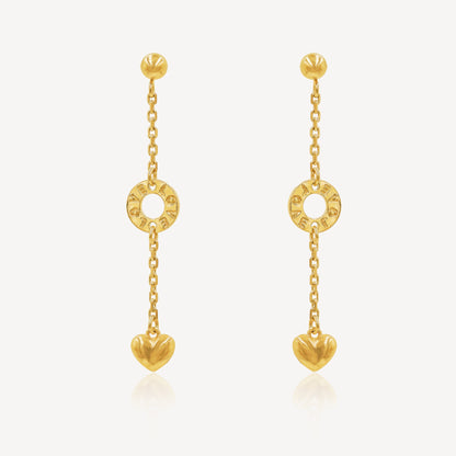 916 Gold Heartfelt Earrings