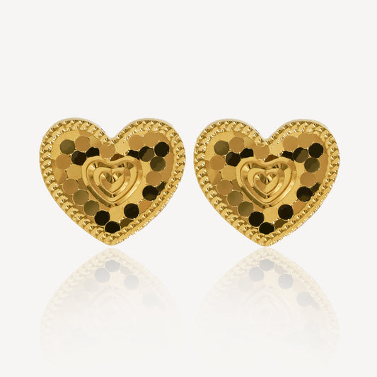 916 Gold Enchanting Love Earrings