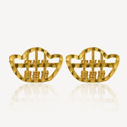 916 Gold Royal Abacus Earrings