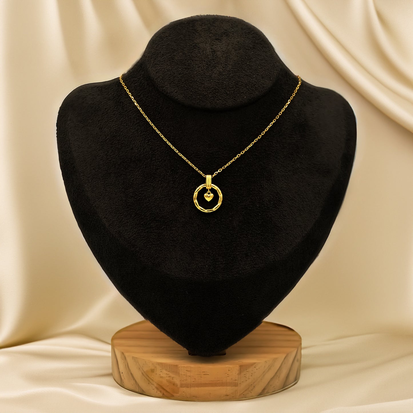 916 Gold Aurora Love Drop Necklace