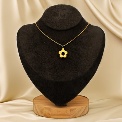 916 Gold Twin Bloom Necklace