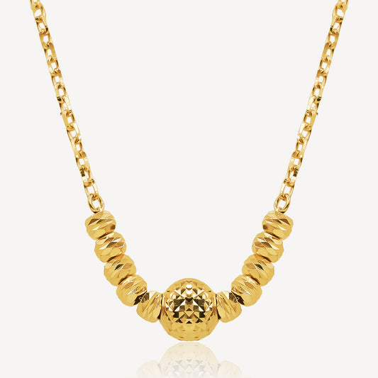 916 Gold Luminous Ball Charm Necklace