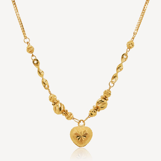 916 Gold Celestial Heart Trace Necklace