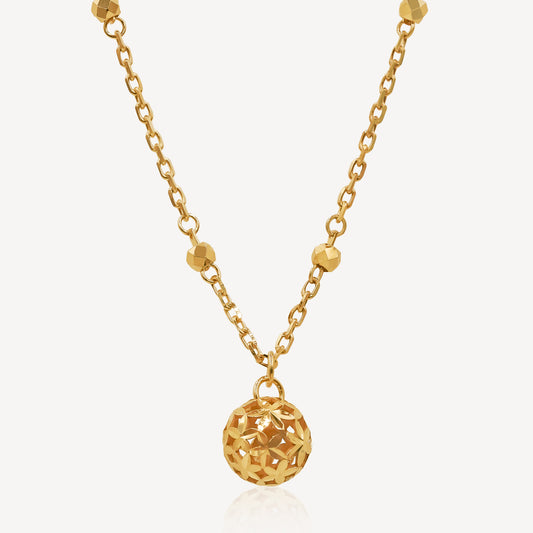 916 Gold Radiant Sphere Necklace