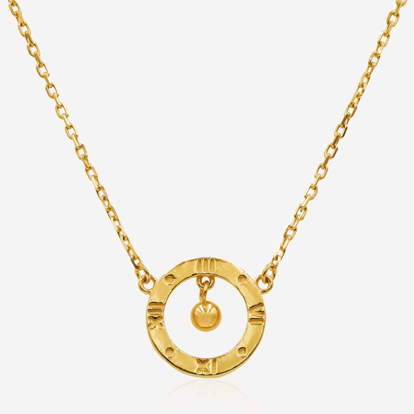 916 Gold Eternal Roman Sphere Necklace