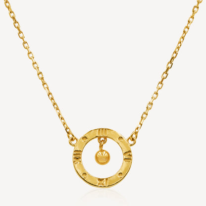 916 Gold Eternal Roman Sphere Necklace