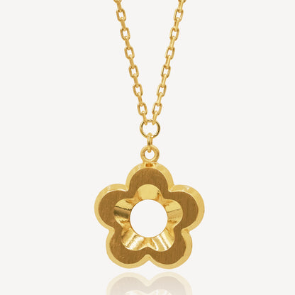 916 Gold Twin Bloom Necklace