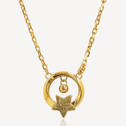 916 Gold Dangling Star Necklace