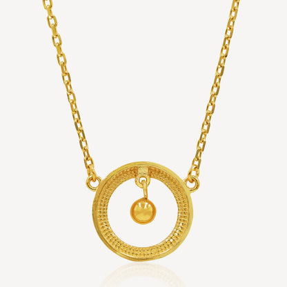 916 Gold Eternal Roman Sphere Necklace