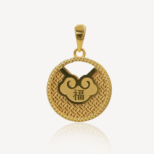 916 Gold Oriental Charm Pendant