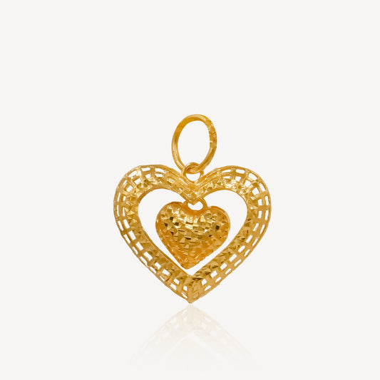 916 Gold Heart of Love Pendant