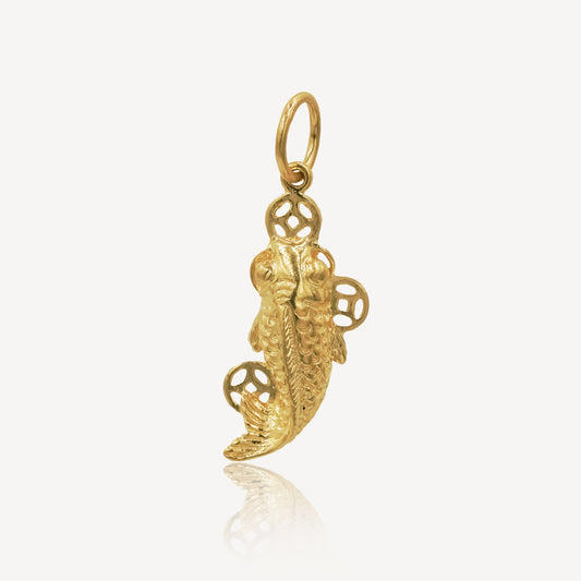 916 Gold Fish Charm Pendant