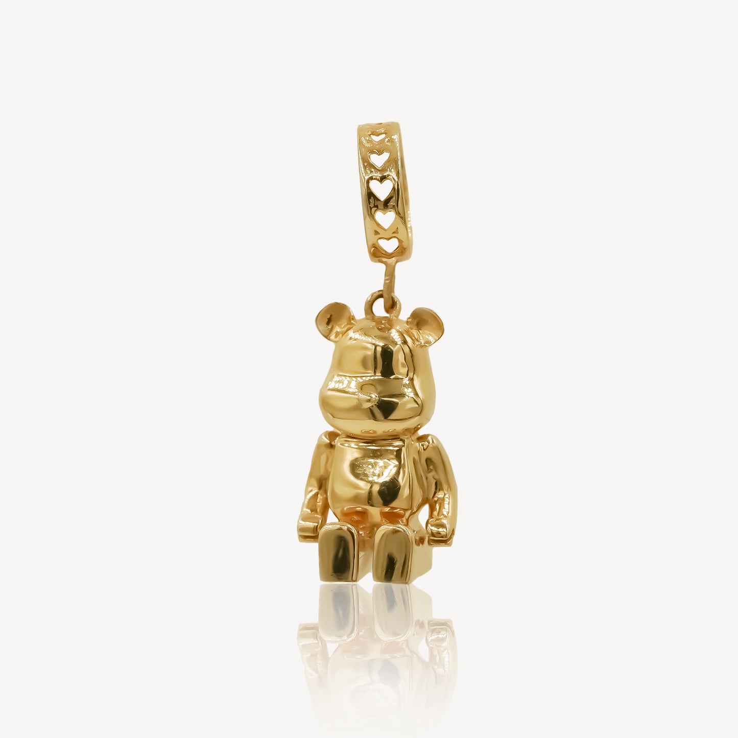 916 Gold Snuggle Bear Pendant