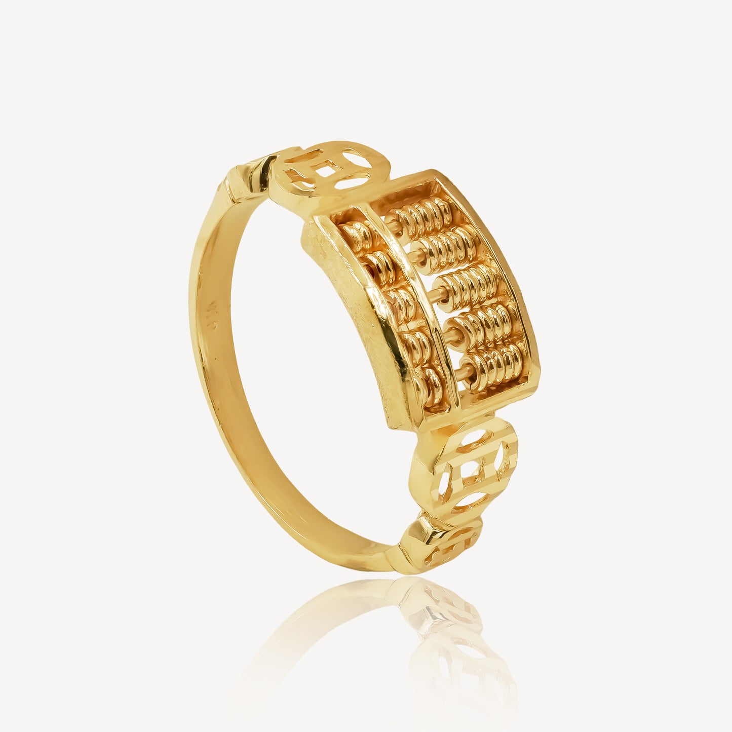 916 Gold Square Abacus Ring