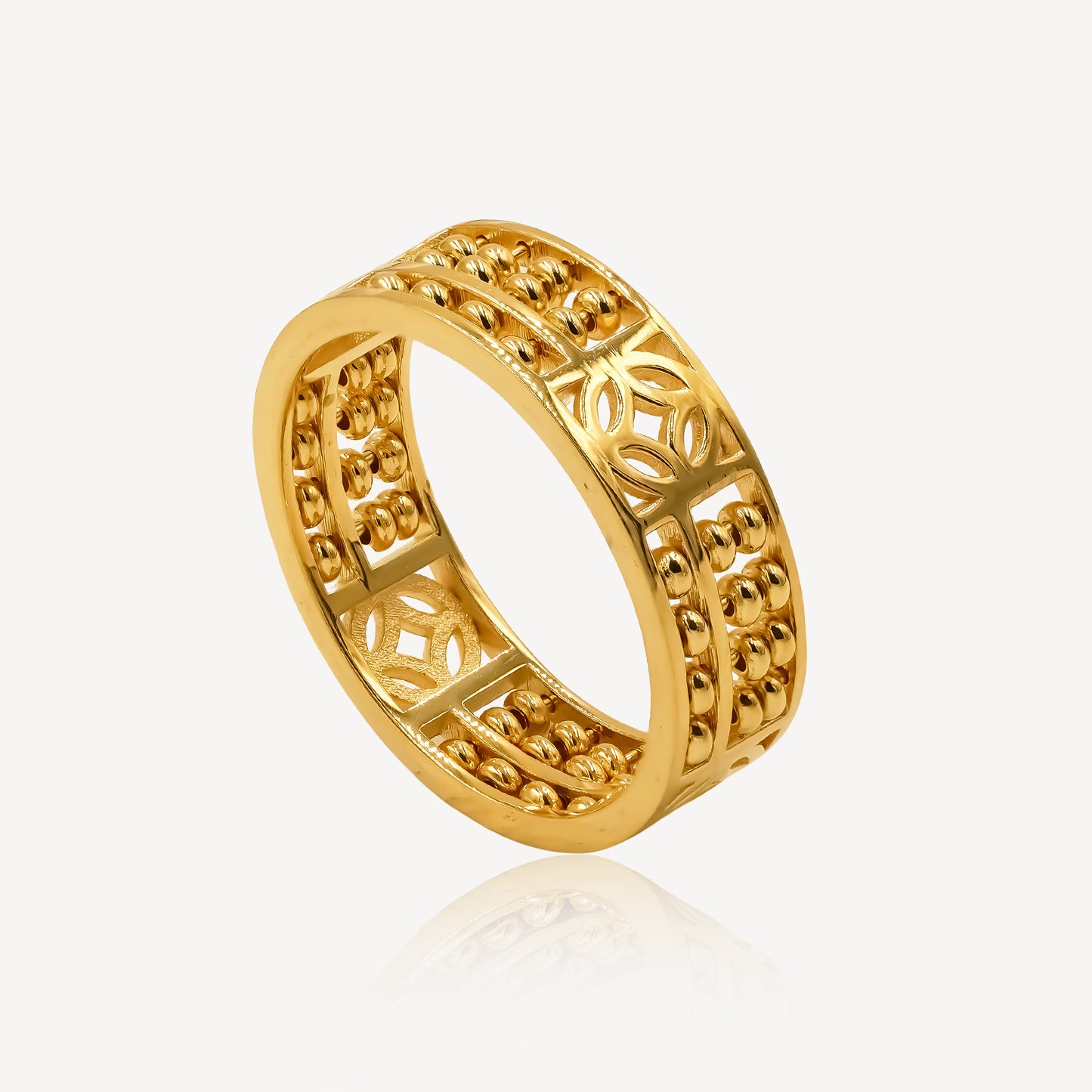 916 Gold Coin Abacus Ring