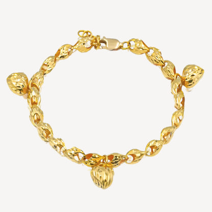 916 Gold Amarilla Bracelet (3 Hearts)