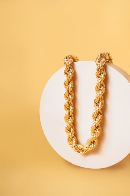 916 Gold Mega Hollow Rope Necklace