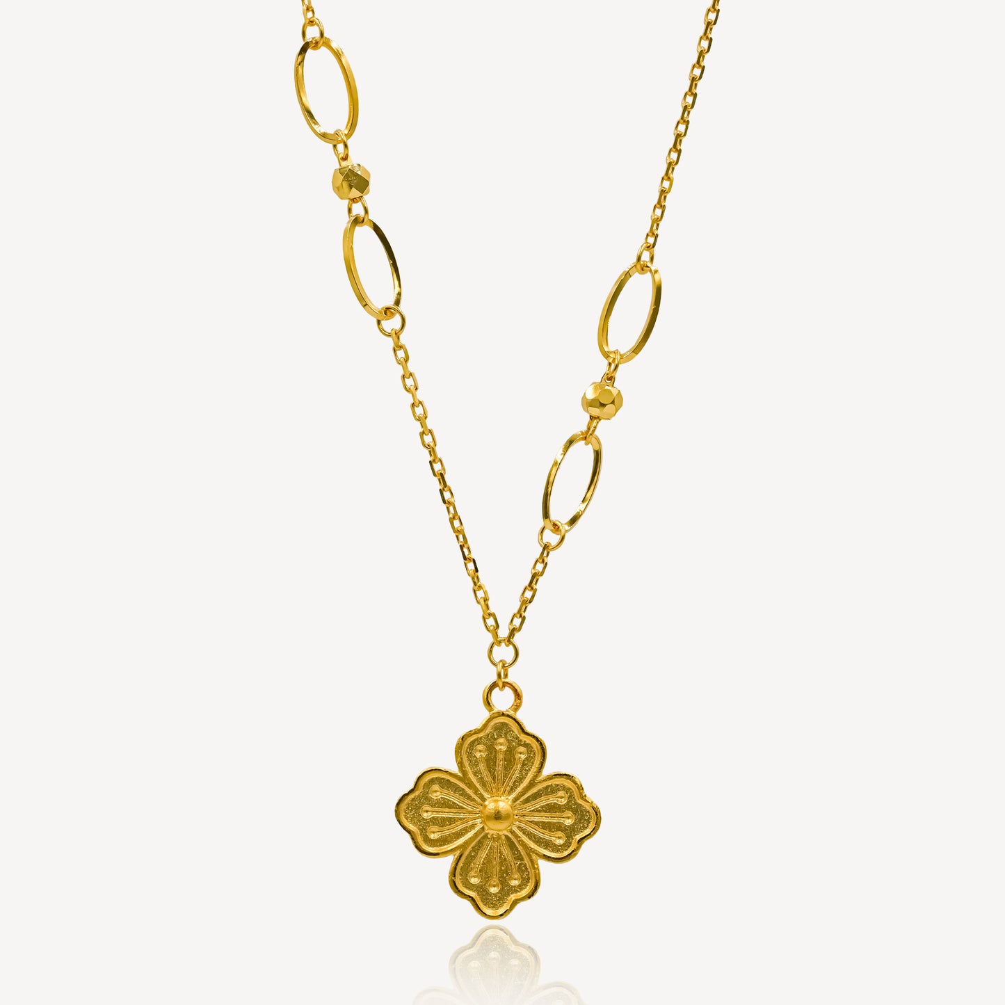 916 Gold Enchanced Flower Necklace