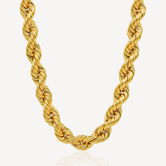 916 Gold Mega Hollow Rope Necklace