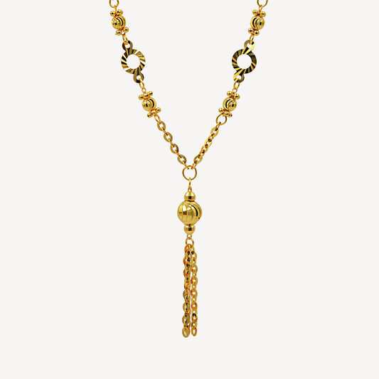 916 Gold Fringe Necklace Set