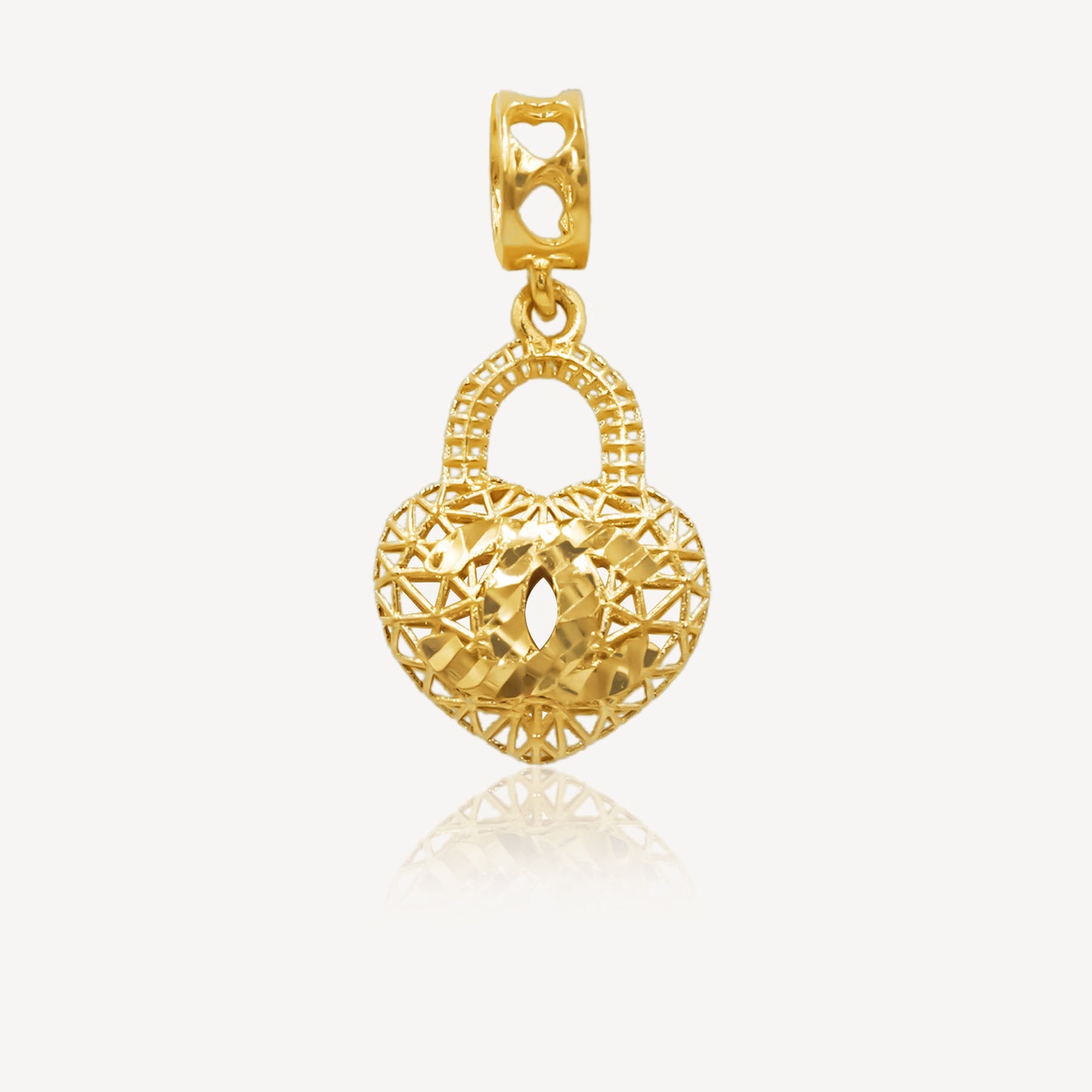 916 Gold Heart's Lock Pendant