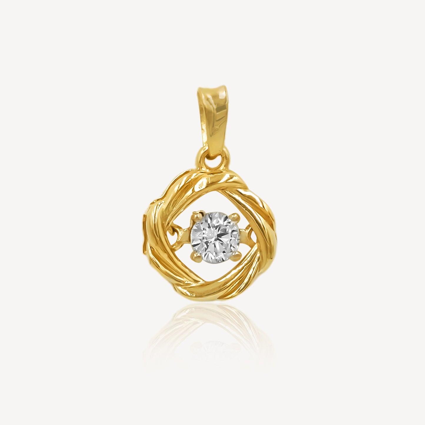 916 Gold Diamond Orbit Pendant