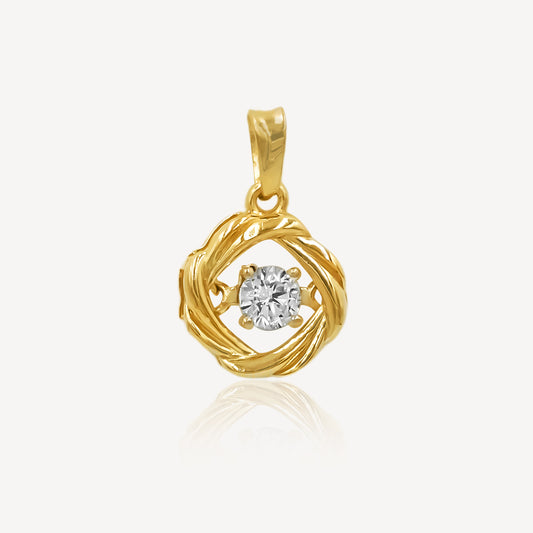 916 Gold Diamond Orbit Pendant