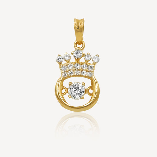 916 Gold Majestic Diamond Crown Pendant