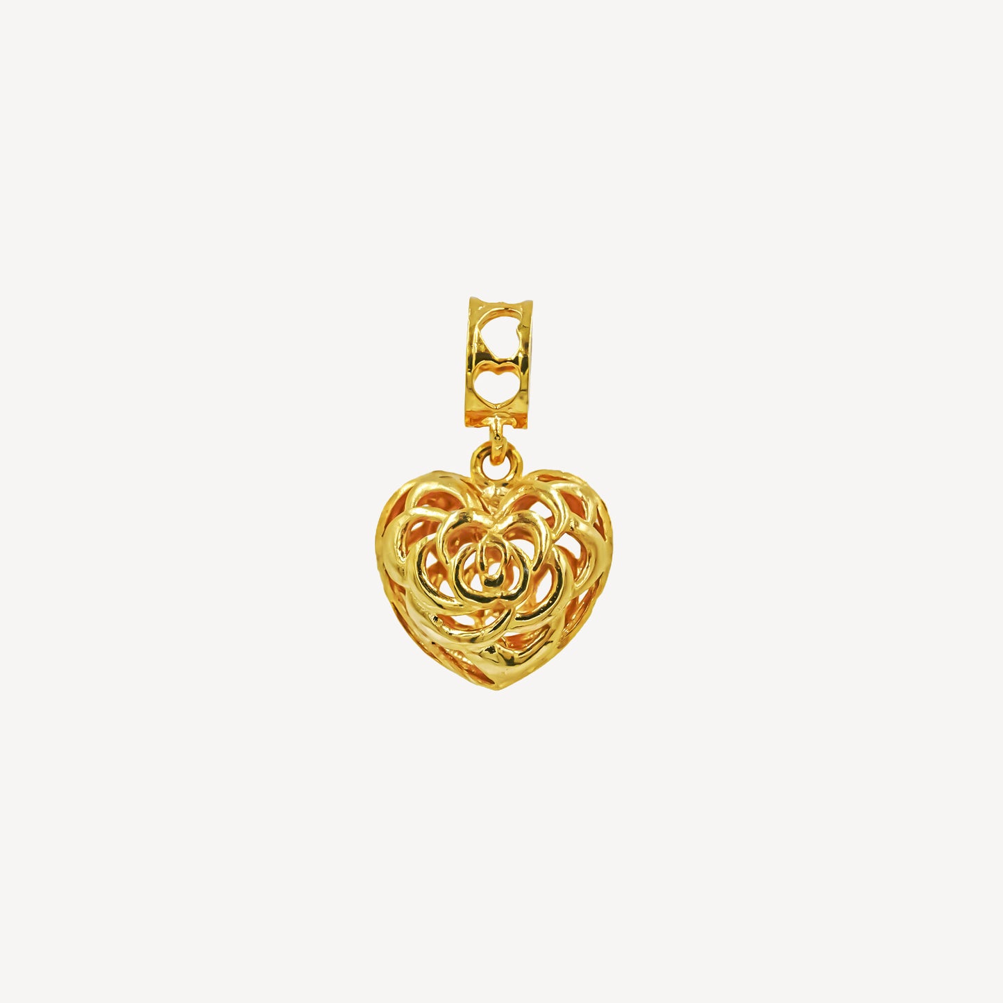 916 Gold Heart Maze Pendant