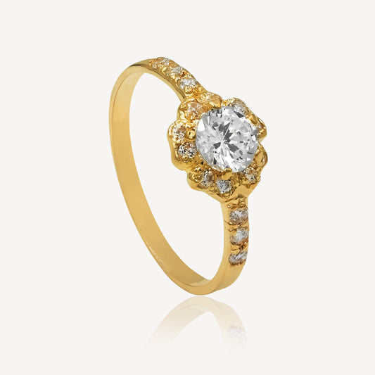 916 Gold Sofia Petal Diamond Ring