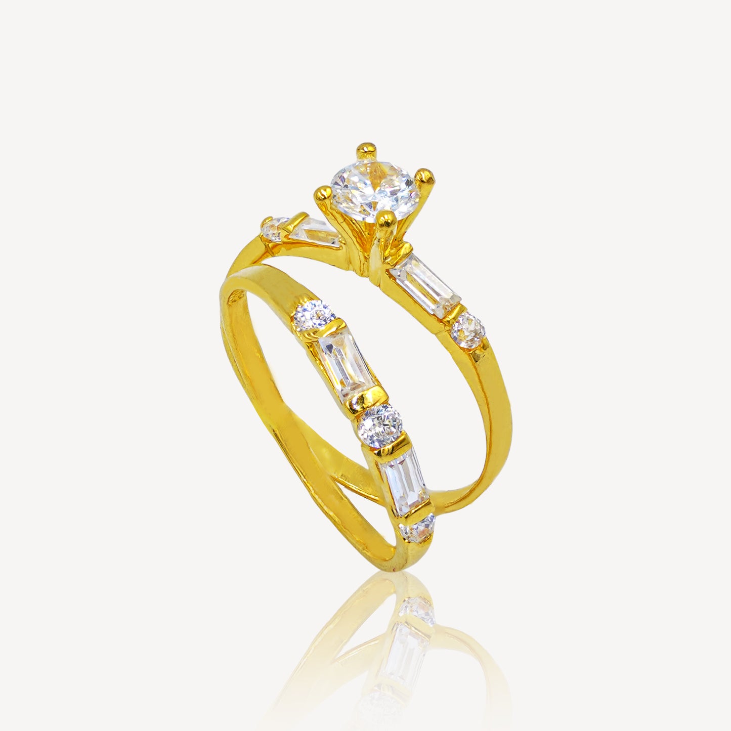 916 Gold Majesty Diamond Couple Ring