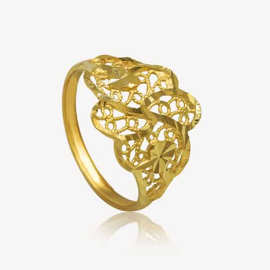 916 Gold Gilded Petal Serenity Ring
