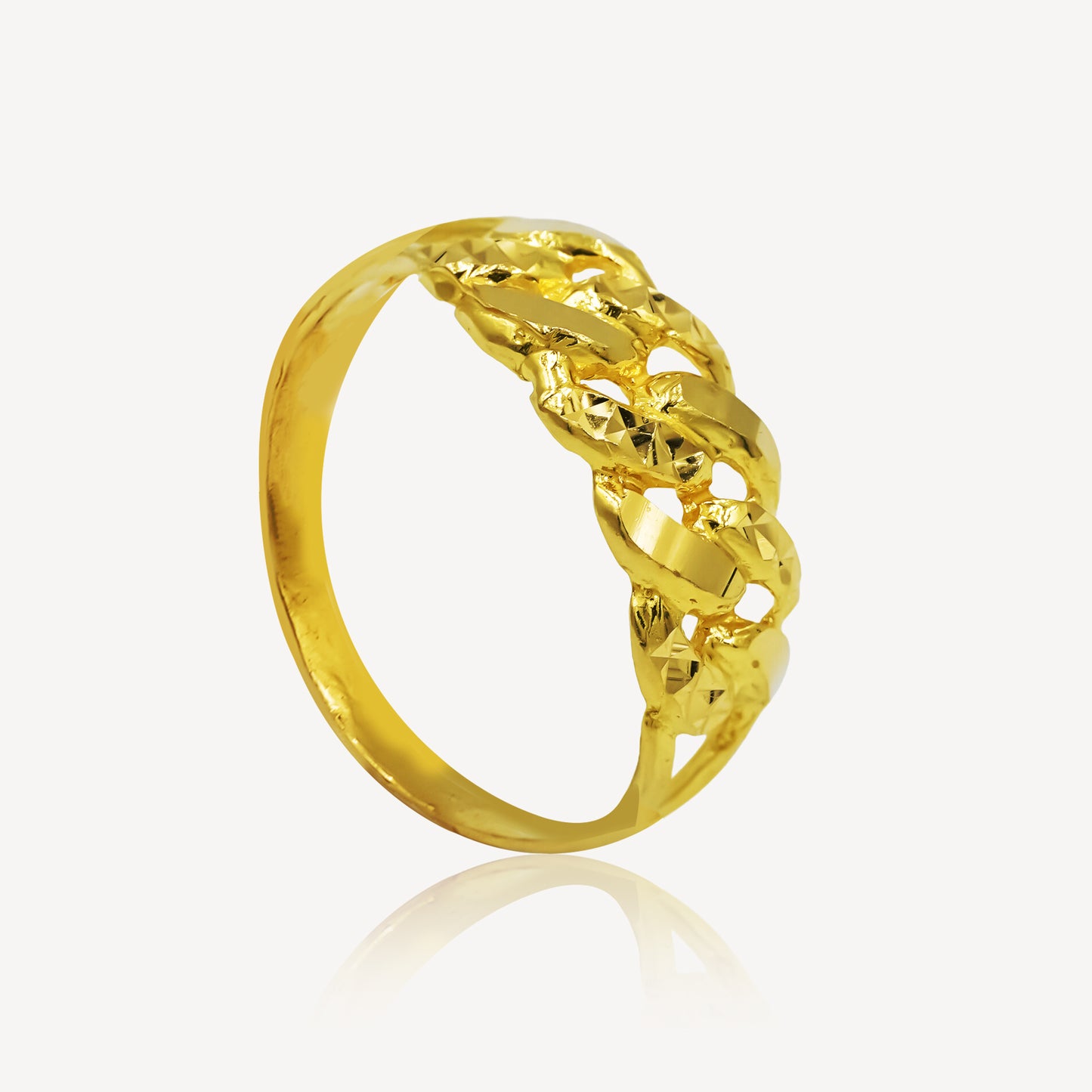 916 Gold Gleaming Twine Elegance Ring