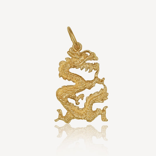 916 Gold Airborne Dragon Pendant