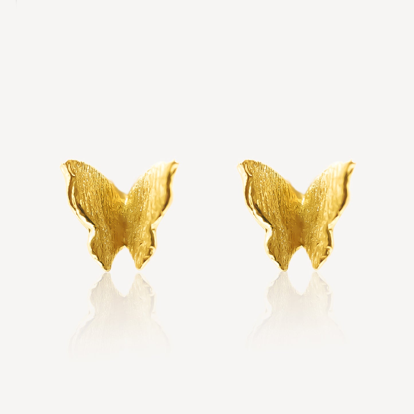 916 Gold Sparkling Butterfly Ear Studs