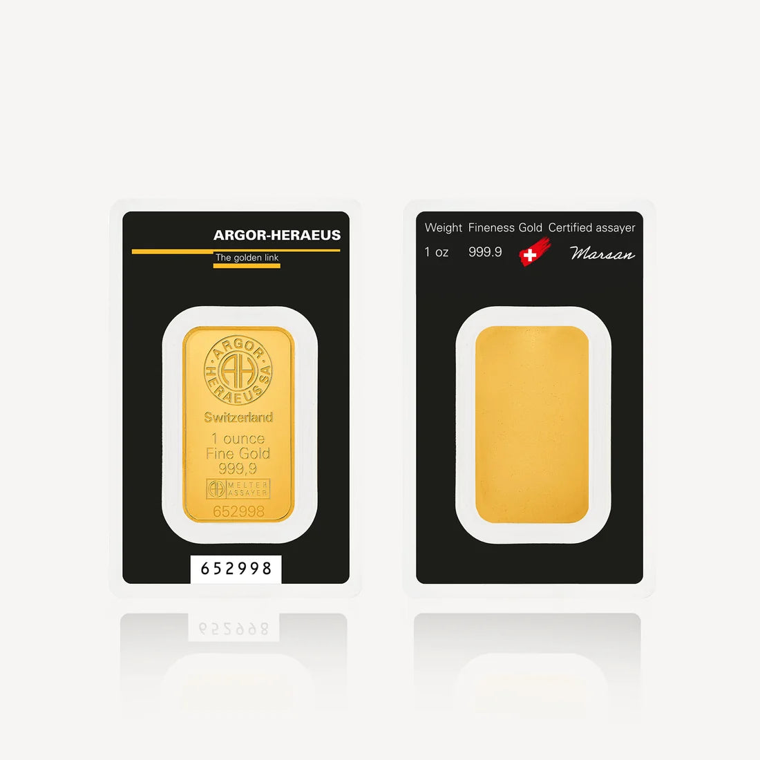999 Gold Bar - ARGOR HERAEUS 1 Ounce