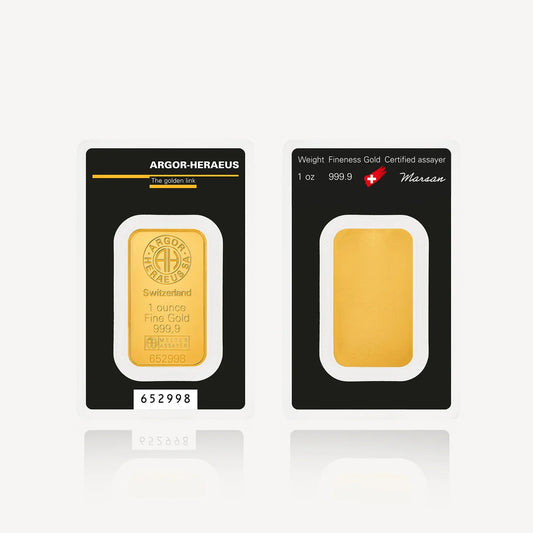 999.9 Gold Bar - ARGOR HERAEUS 1 Ounce