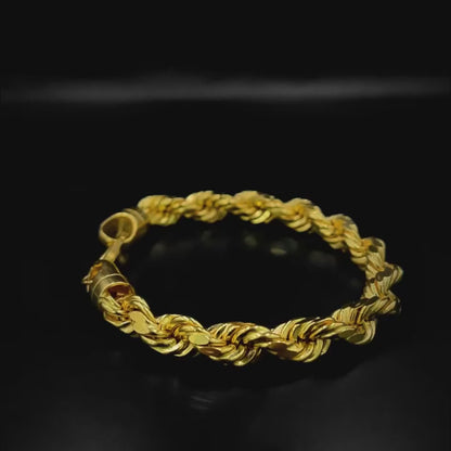 916 Gold Mega Hollow Rope Bracelet