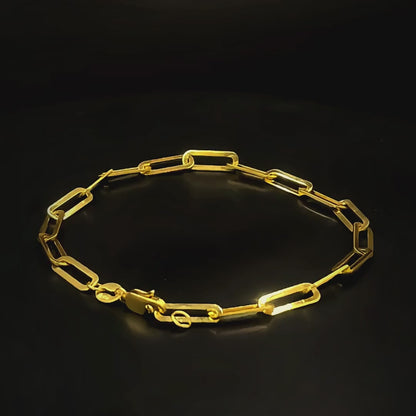 916 Gold Paper Clip Bracelet