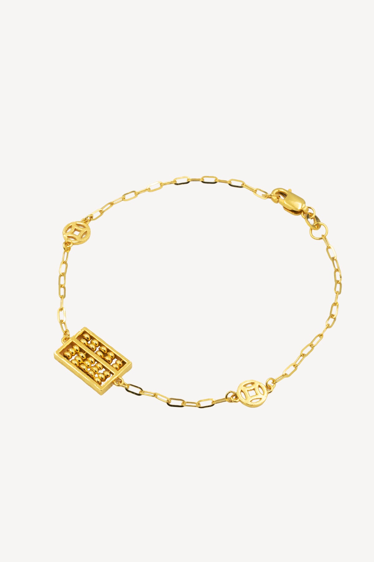 916 Gold Rectangle Abacus Bracelet