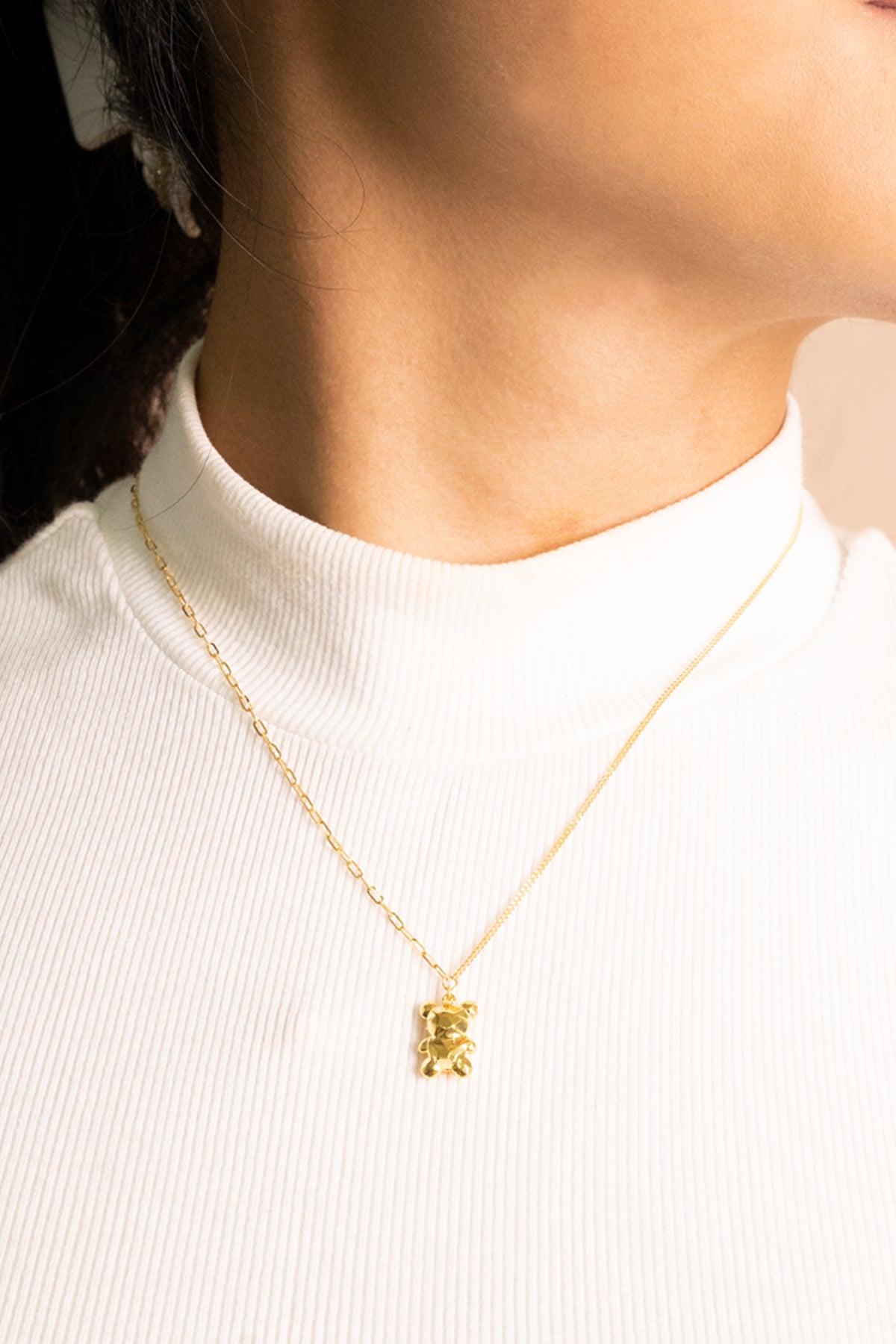 916 Gold Bear Necklace