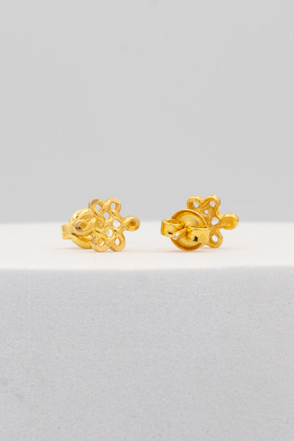 916 Gold abstract ear studs earrings for ladies