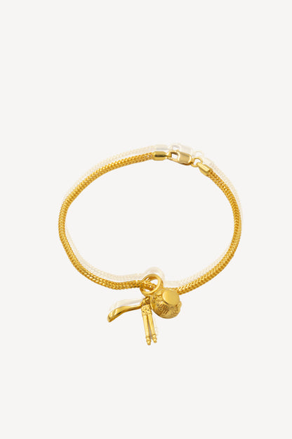 916 Gold Chopstick Charm