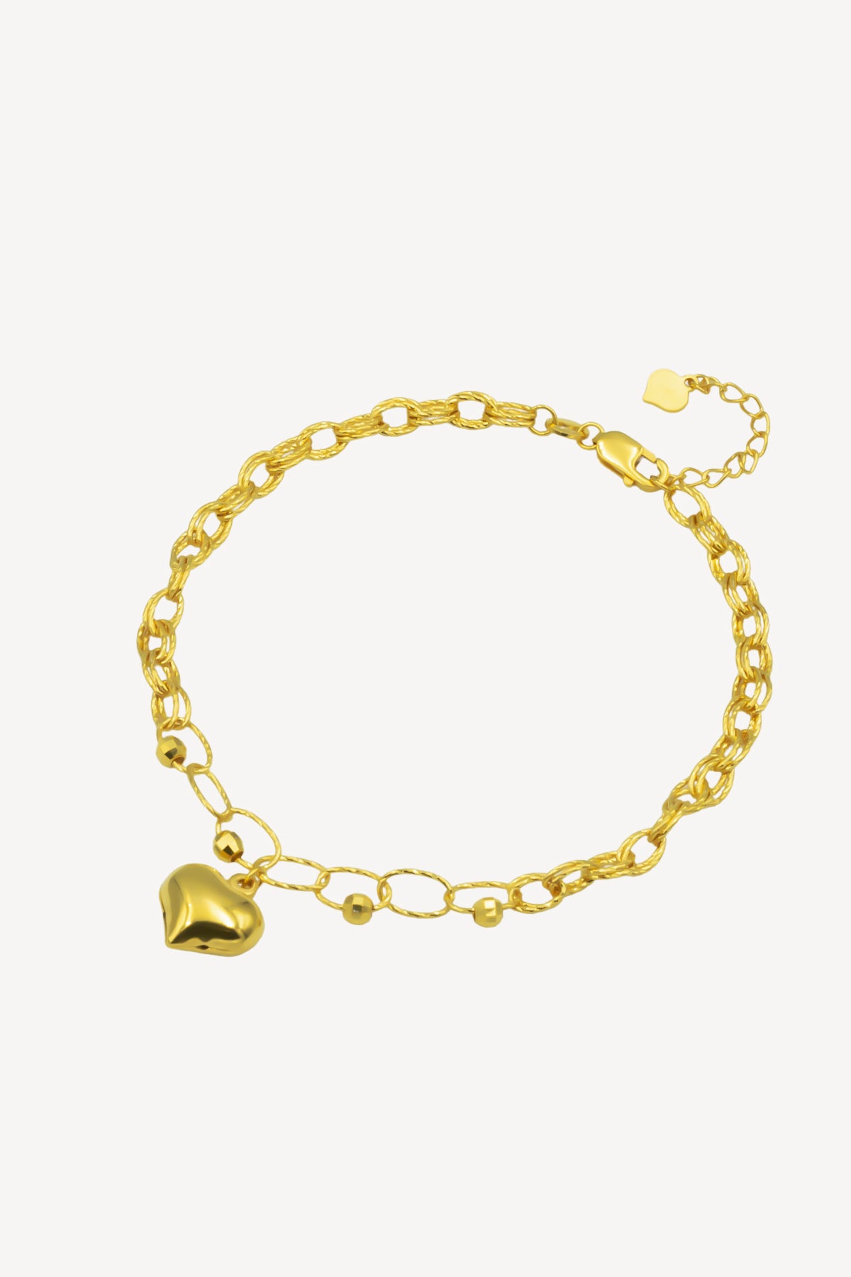916 Gold Delicate Heart Bracelet