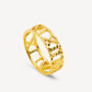 916 Gold Engraved Roman Ring
