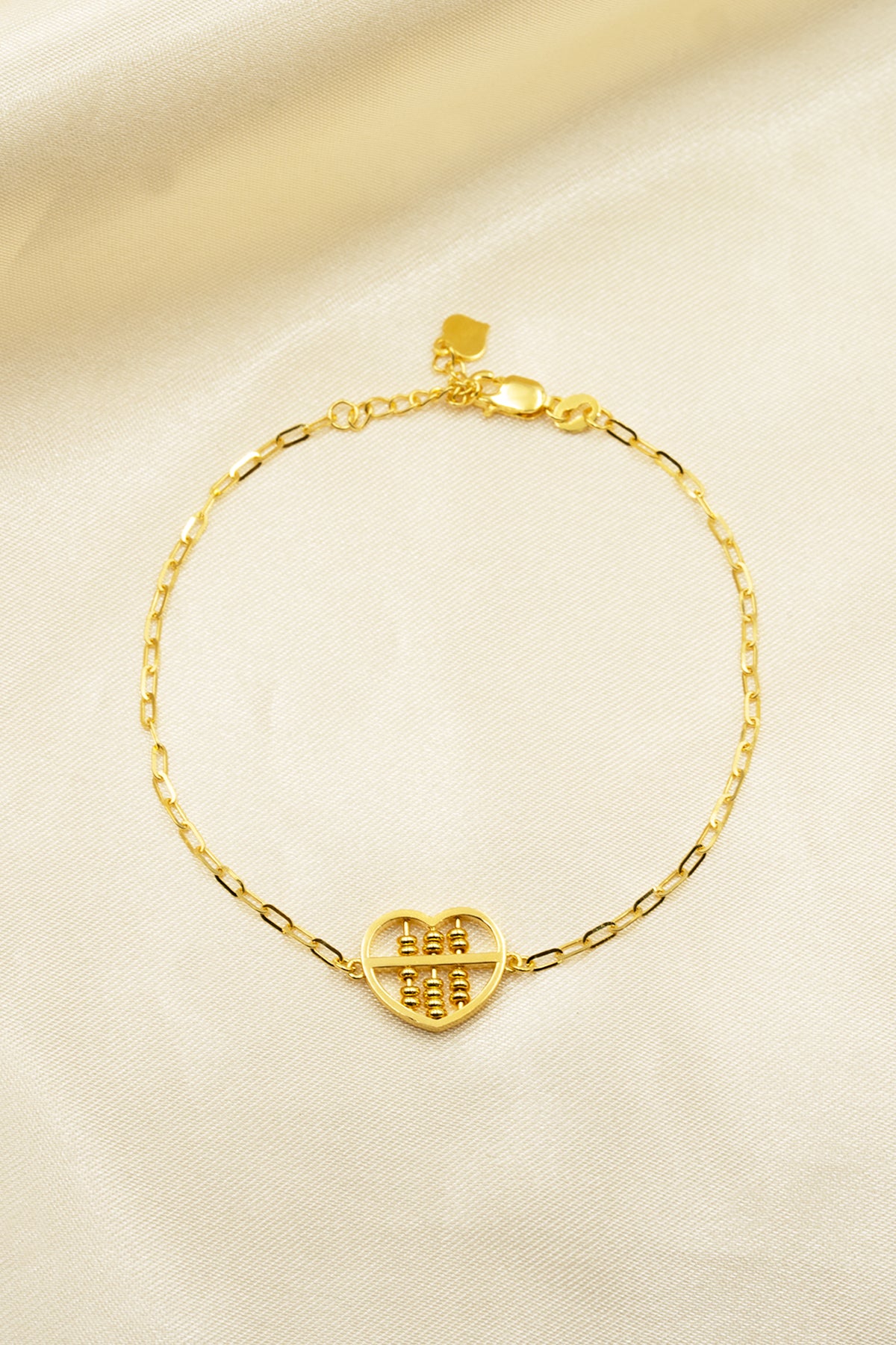 916 Gold Heart Abacus Bracelet