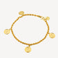 916 Gold Hollow Rope Coin Bracelet