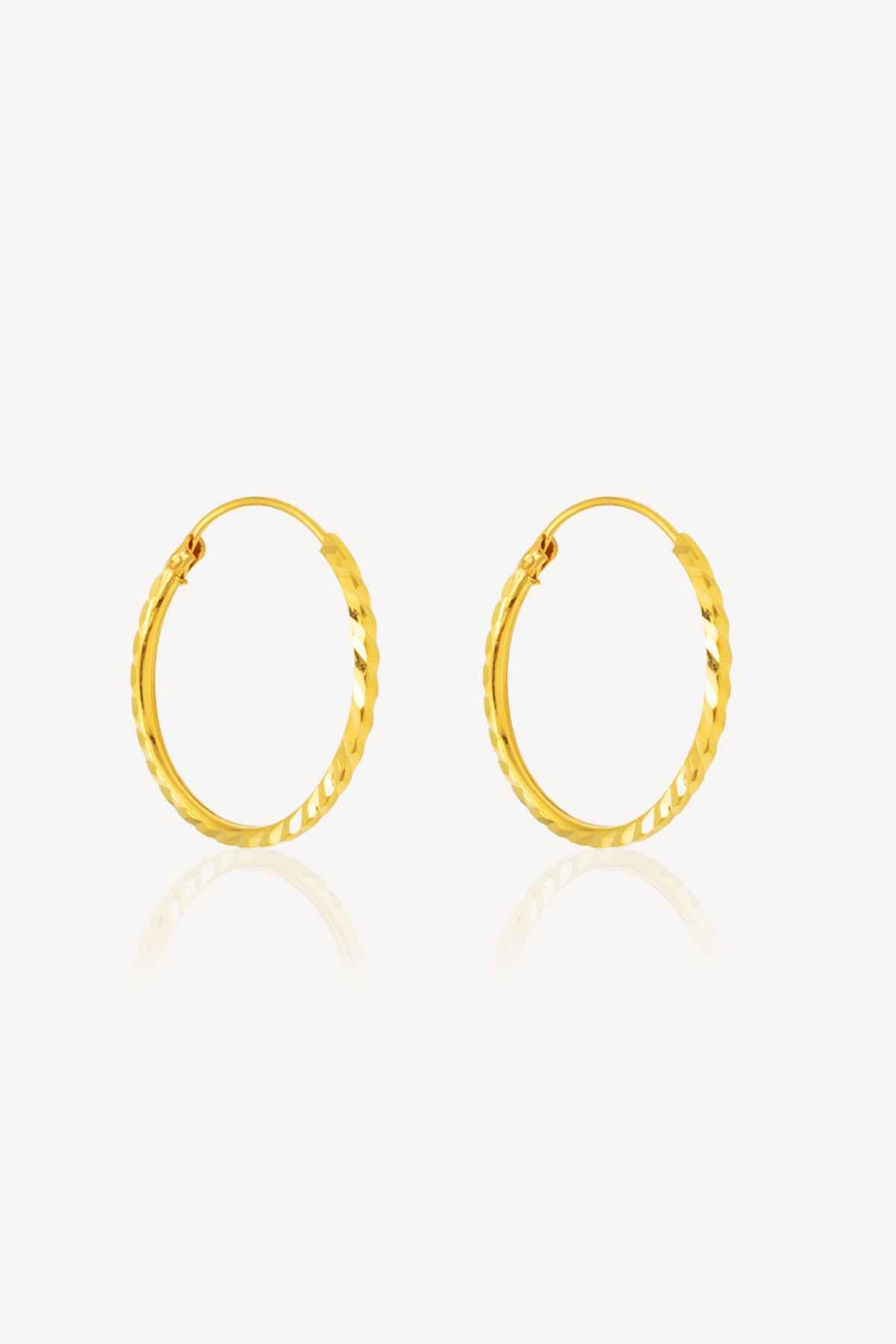 916 Gold Timeless Hoop Earrings for woman 