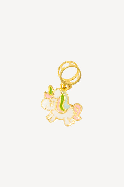 916 Gold Unicorn Charm